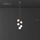 Подвесной светильник LATTE COSY 13 шаров (5 ламп). Цвет Кофе Lampatron 8340-22750