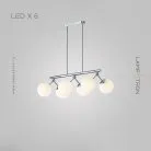 Реечный, рядный светильник MARTIAL LONG 6 ламп. Цвет Хром Lampatron martial-long-6-chrome 7506-20901