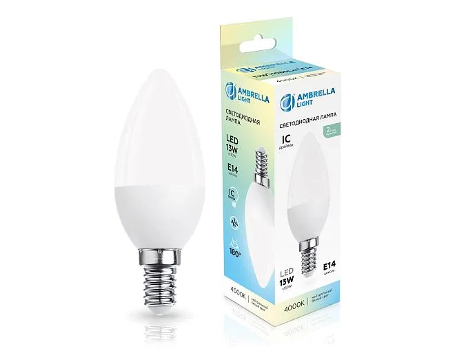 Светодиодная лампа Свеча C37 13W 4000K Ambrella light 371314 Светодиодная лампа Свеча C37 13W 4000K Ambrella light 371314