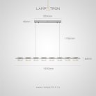 Реечный, рядный светильник NICOLETTA CHROME L 8 плафонов Lampatron 8594-23941