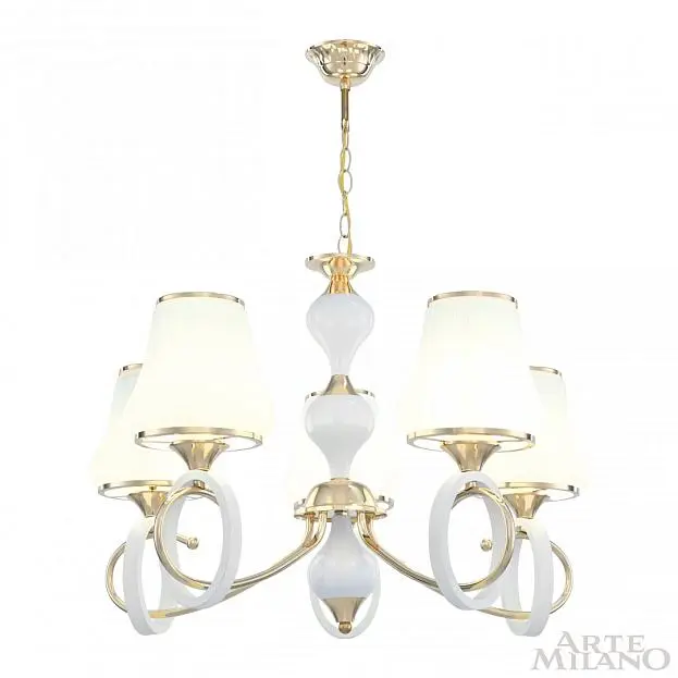 Люстра подвесная с плафонами 302387/5 Wh/Gd Arte Milano Florentia Люстра подвесная с плафонами 302387/5 Wh/Gd Arte Milano Florentia