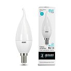 Лампа светодиодная Gauss 34128 E14 8W 4100K матовая Elementary Candle