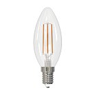 Лампочка светодиодная филаментная Volpe LED-C35-5,5W/3000K/E14/CL/SLF Optima Филамент