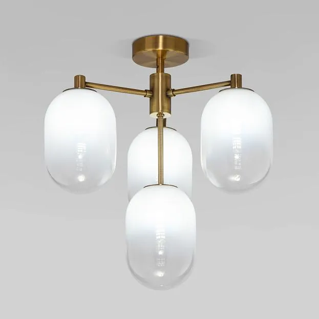 Потолочный светильник со стеклянными плафонами Eurosvet 60161/4 латунь Loona a065612