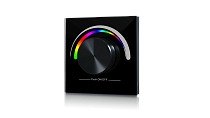 Радио панель встраиваемая в стену с валкодером на 1 зону для RGB ленты, черная SWG W-RGB-B
