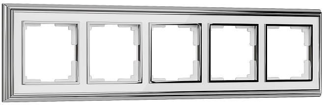 Рамка на 5 постов Werkel W0051331 Palacio (хром/белый)