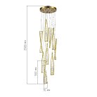 Светильник подвесной Латунь/Прозрачный LED 1*99W 3000K ST-LuceSL6205.303.09 ELICA