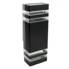 Светильник садово-парковый  Feron 51539.ONE DH0807-P, на стену вверх/вниз, 2*GU10 220-240V, черный пластик