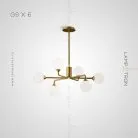 Люстра PROTON 6 ламп. Цвет Латунь Lampatron 5472-14149