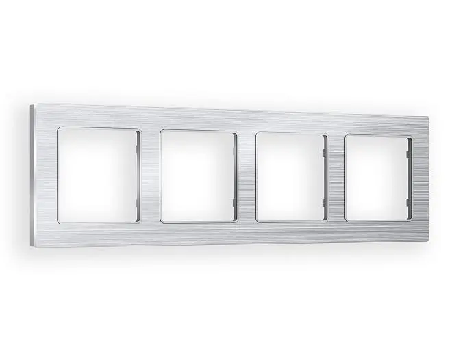 Рамка Platos (Серебро Металл шлифованный) 4-ая Ambrella Volt AF550104 ALFA Рамка Platos (Серебро Металл шлифованный) 4-ая Ambrella Volt AF550104 ALFA