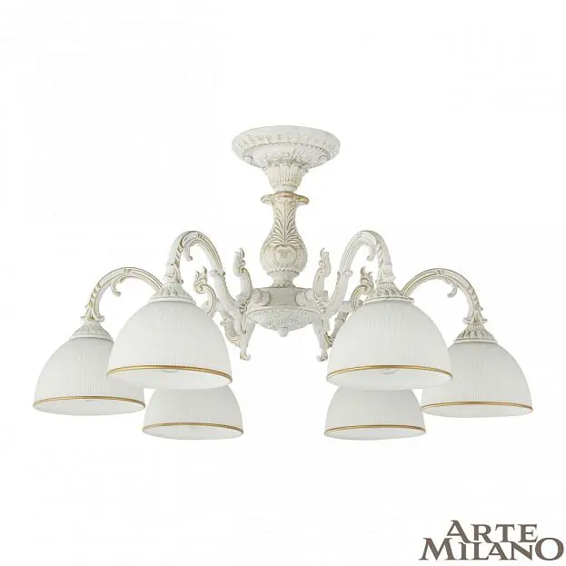 Люстра потолочная Arte Milano 346410/6 WT+G AM346410 Люстра потолочная Arte Milano 346410/6 WT+G AM346410