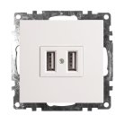 Розетка USB 2-местная (механизм) STEKKER 39686 GLS10-7115-01, 250B, 2,4А Катрин, белый