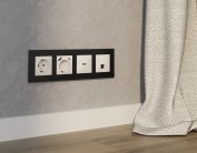 Комплект механизма компьютерной розетки RJ-45 (8P8C) CAT6A экранированной с автоматической защитной шторкой ALFA Бежевый матовый Volt MA332005 QUANT