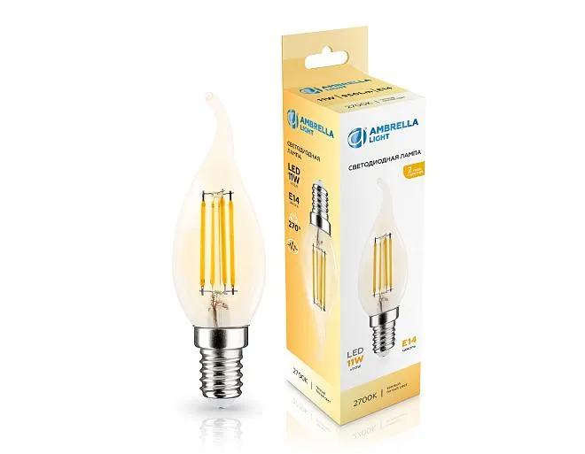 Светодиодная лампа Свеча на ветру CF35 11W 2700K Ambrella light 351123 Светодиодная лампа Свеча на ветру CF35 11W 2700K Ambrella light 351123