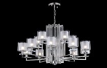 Подвесная люстра Crystal Lux NICOLAS SP-PL10+5 NICKEL/WHITE