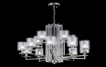 Подвесная люстра Crystal Lux NICOLAS SP-PL10+5 NICKEL/WHITE