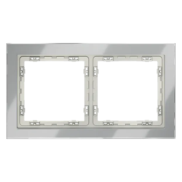 Рамка стеклянная  Voltum VLS110205 S70 на 2 поста, (сталь, стекло)