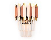 розовое золото/золото E14/2 max 40W 320*250*140 Настенный светильник с хрусталем Ambrella light TR5294/2 PGD/GD 