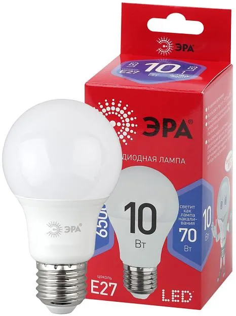 Лампочка светодиодная ЭРА LED A60-10W-865-E27 R