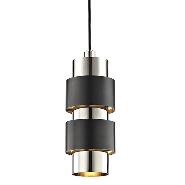 Подвесной светильник Hudson Valley 9422-PNOB Cyrus 2 Light Pendant In Polished Nickel/Old Bronze Combo ImperiumLoft 143926-22 40.2436