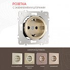 Розетка с заземлением и шторками, 16A 250V Arte Milano 202.40-1.shampan am