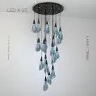 Готовая комбинация светильников NIKA COMBO 20 ламп. Цвет Черный перламутр + Голубой Lampatron 8112-22206