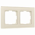 Рамка на 2 поста Werkel W0021141 (молочный, стекло) a058814 Favorit