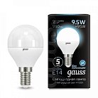 Лампа Gauss 105101210 E14 9.5W 4100K шар матовый LED Globe