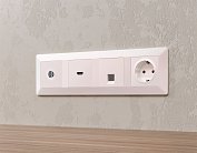 Комплект механизма TV розетки оконечной экранированной 5-1000MHz 3dB ALFA Жемчуг Volt MA213005 QUANT