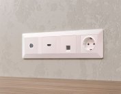 Комплект механизма TV розетки оконечной экранированной 5-1000MHz 3dB ALFA Жемчуг Volt MA213005 QUANT