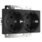 Розетка двойная с заземлением Werkel W1172008 (черный матовый) a051623