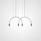 Подвесной светильник ARC 4 плафона. Цвет черный. Lampatron 1326-2022