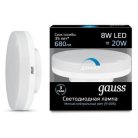 Лампа Gauss 108408208-D диммируемая GX53 8W 4100K таблетка матовая Dimmable