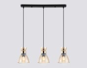Подвесной светильник Ambrella light TR3404/3 BK/FGD/TI черный/золото/янтарь E27/3 max 60W 550*135*1000