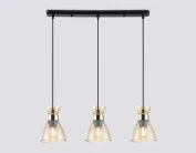 Подвесной светильник Ambrella light TR3404/3 BK/FGD/TI черный/золото/янтарь E27/3 max 60W 550*135*1000