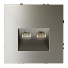 Розетка компьютерная встраиваемая  Voltum VLS060204 S70 двойная RJ45+RJ45 кат.6, (шелк)