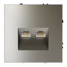 Розетка компьютерная встраиваемая  Voltum VLS060204 S70 двойная RJ45+RJ45 кат.6, (шелк)