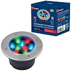 Встраиваемый светильник уличный Uniel ULU-B12A-9W/RGB IP67 GREY