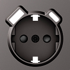 Накладка для розетки Schuko с зарядным устройством USB A+C, со шторками 16A 250В, матовый титан, Donel DE22945 A07