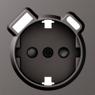 Накладка для розетки Schuko с зарядным устройством USB A+C, со шторками 16A 250В, матовый титан, Donel DE22945 A07
