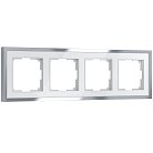 Рамка на 4 поста Werkel W0042850 Baguette (белый/серебро) a062782