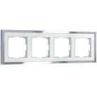 Рамка на 4 поста Werkel W0042850 Baguette (белый/серебро) a062782