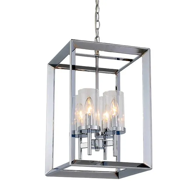Подвесной светильник Rectangle Chrome Pendant Lamp 4 ImperiumLoft 85347-22 40.2159