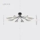 Потолочная люстра VISUAL 8 ламп. Цвет Черный Lampatron 5673-14741
