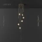 Готовая комбинация светильников SOCRATES COMBO 6 ламп. Цвет Черный. Диск Lampatron 6775-18555