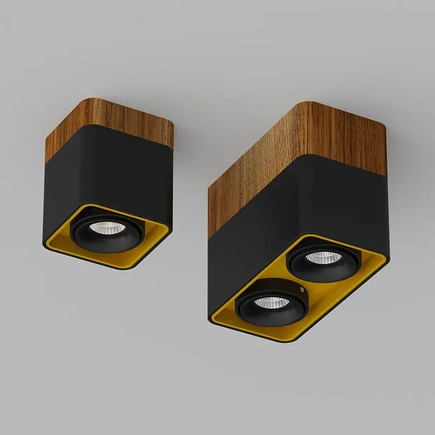 Накладной светодиодный светильник Ledron TUBING 2 Wooden 60 Black-Gold