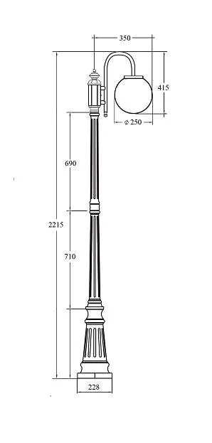 Наземный фонарь Oasis Light 88209S/10/down Bl GLOBO S