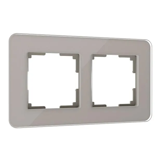 Рамка из стекла на 2 поста Werkel W0022417 Elite дымчатый a057875 Рамка из стекла на 2 поста Werkel W0022417 Elite дымчатый a057875