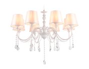 Подвесная люстра с абажуром и хрусталем Ambrella light TR4605/8 WH