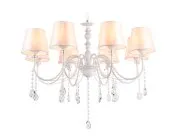 Подвесная люстра с абажуром и хрусталем Ambrella light TR4605/8 WH